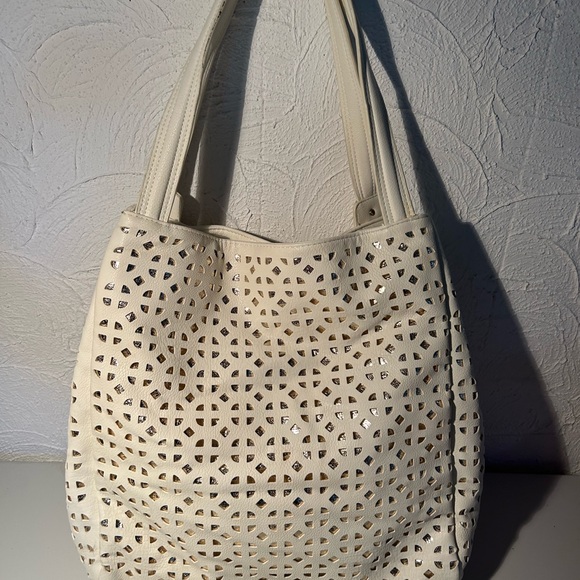 Big Buddha Ivory & Gold Large Satchel - Picture 5 of 7